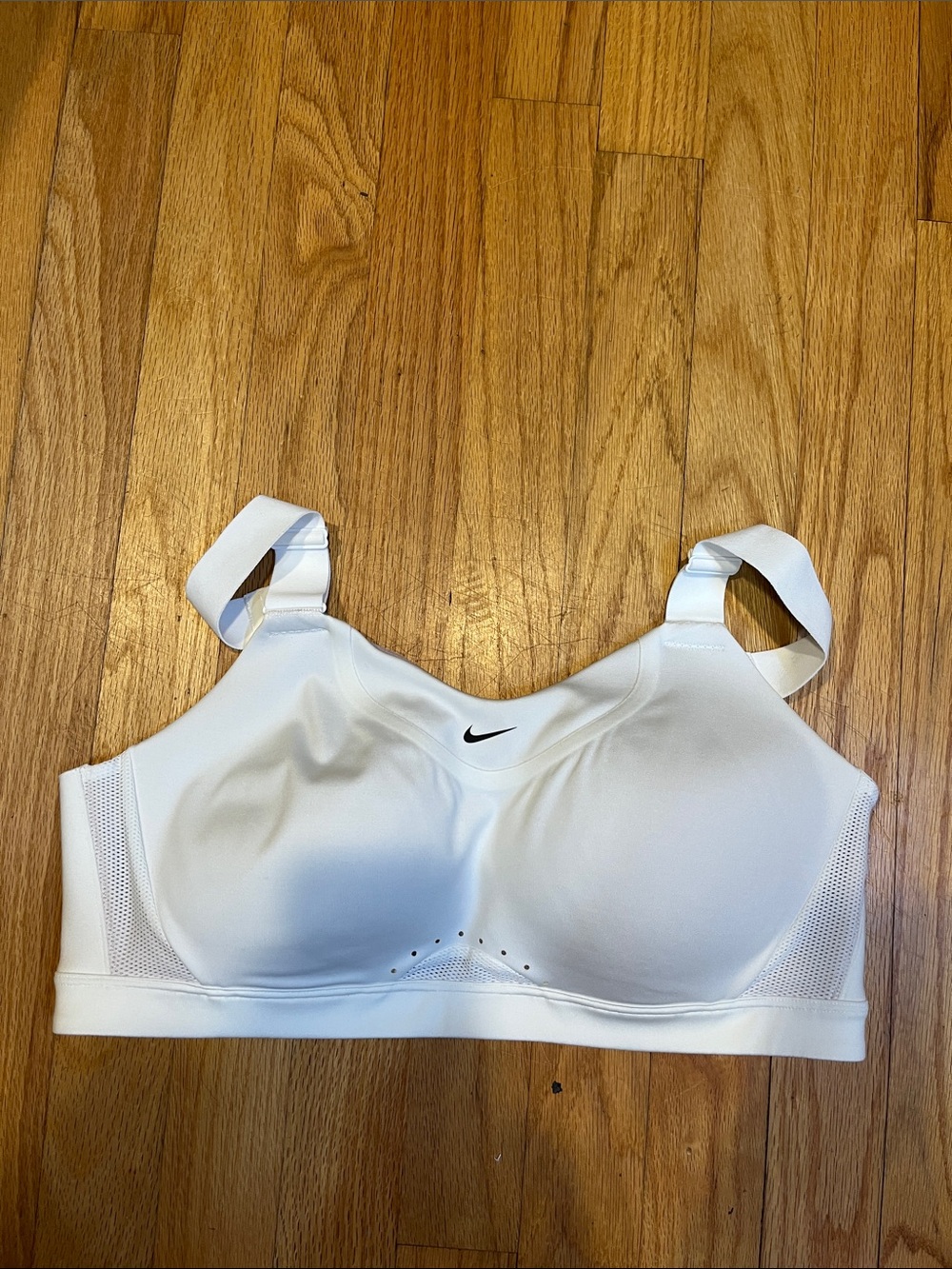 Nike White High-Impact Padded Sports Bra
